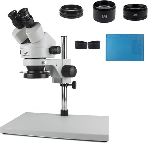 مجهر مجهر تكبير مستمر 7X-45X رأس مجهر ستيريو + WF10X/20 مم إصلاح الهاتف العدسة (D10.9x1.5mm) in Kuwait