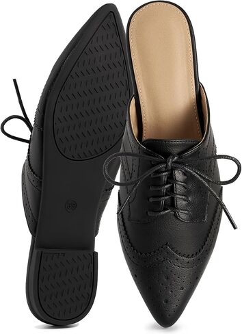 Womens Mules Flats 2026: Comfortable Pointed Toe Shoes Slip On Slingback Loafers with Lace Up for Business Office in Kuwait