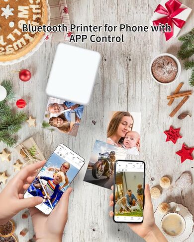طابعة صور لاسلكية ZJX 3x3 للهواتف الذكية، طابعة صور محمولة مع اتصال بلوتوث، 4 تمريرات، بدون حبر، بحجم الجيب، 3x3 بوصة in Kuwait