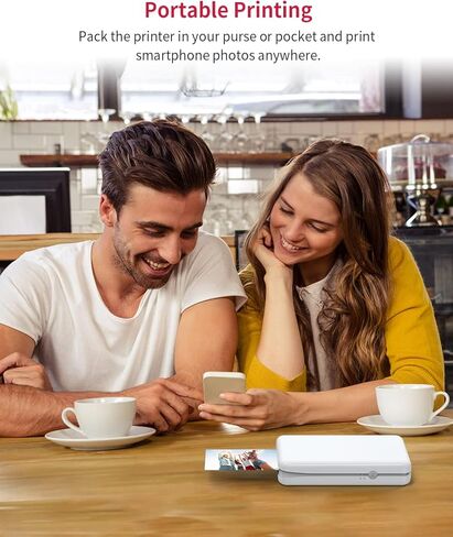 طابعة صور لاسلكية ZJX 3x3 للهواتف الذكية، طابعة صور محمولة مع اتصال بلوتوث، 4 تمريرات، بدون حبر، بحجم الجيب، 3x3 بوصة in Kuwait