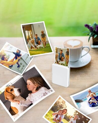 طابعة صور لاسلكية ZJX 3x3 للهواتف الذكية، طابعة صور محمولة مع اتصال بلوتوث، 4 تمريرات، بدون حبر، بحجم الجيب، 3x3 بوصة in Kuwait