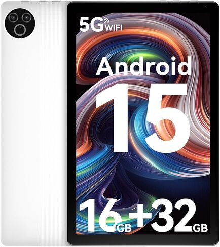 جهاز لوحي 10 بوصة Android 15 OS GMS Tablets PC 1.8 GHz 5-CORE 16 (3+13) GB RAM 32 GB ROM 1 TB قابلة للتوسيع 1280X800 HD IPS شاشة لمس 5000 MAH WIFI 6 Bluetooth 5.4 Dual Camera 2025 (Black) in Kuwait