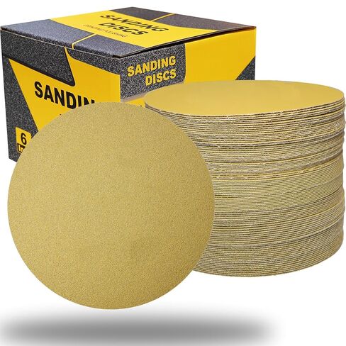 100 PCS 6 Inch No-Hole Sanding Discs Assorted- 80, 180, 220, 320 400 Grit Hook and Loop Sandpaper - 6" Da Sandpaper Finishing Discs for Woodworking or Automotive in Saudi Arabia