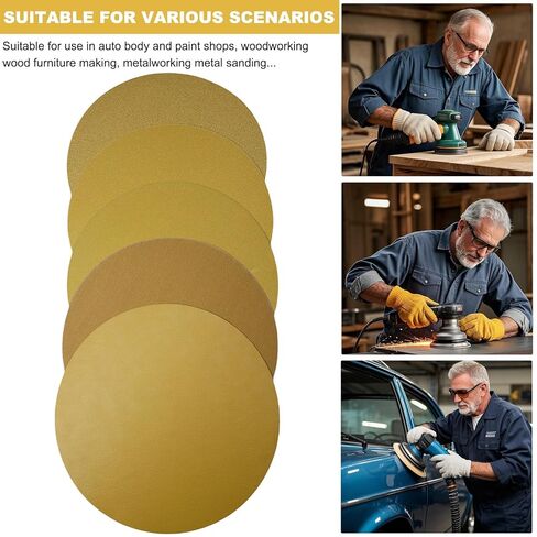 100 PCS 6 Inch No-Hole Sanding Discs Assorted- 80, 180, 220, 320 400 Grit Hook and Loop Sandpaper - 6" Da Sandpaper Finishing Discs for Woodworking or Automotive in Saudi Arabia