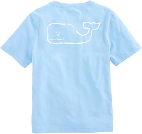 تيشيرت جيب بأكمام قصيرة على شكل حوت عتيق للفتيات من Vineyard Vines، قبعة بيضاء in Kuwait