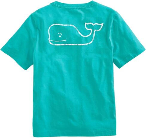 تيشيرت جيب بأكمام قصيرة على شكل حوت عتيق للفتيات من Vineyard Vines، قبعة بيضاء in Kuwait