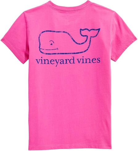 تيشيرت جيب بأكمام قصيرة على شكل حوت عتيق للفتيات من Vineyard Vines، قبعة بيضاء in Kuwait