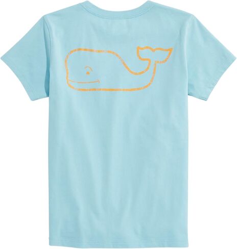 تيشيرت جيب بأكمام قصيرة على شكل حوت عتيق للفتيات من Vineyard Vines، قبعة بيضاء in Kuwait