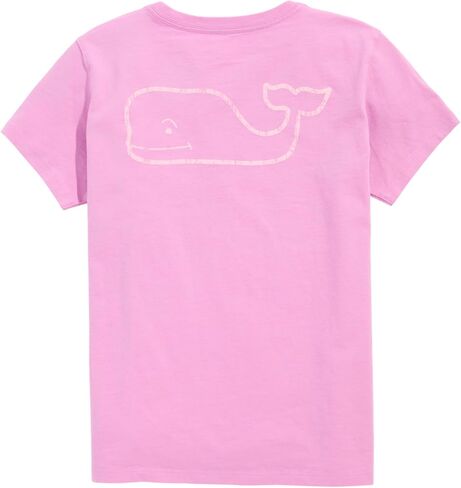 تيشيرت جيب بأكمام قصيرة على شكل حوت عتيق للفتيات من Vineyard Vines، قبعة بيضاء in Kuwait
