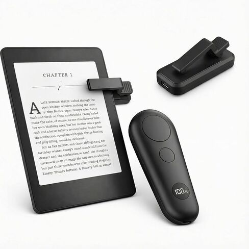 جهاز التحكم عن بعد بتردد الراديو لقارئات الكتب الإلكترونية Kindle Paperwhite Oasis Kobo، ملحقات Kindle لأجهزة iPad اللوحية والهواتف قراءة الروايات والتقاط الصور، جهاز Kindle Clicker مع شاشة عرض الطاقة (أسود) in Saudi Arabia