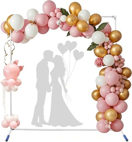 حامل خلفية قوس الزفاف، حامل خلفية قوس معدني مقاس 7 × 5 أقدام لحفلات الزفاف، وأعياد الميلاد، والحفلات، والذكرى السنوية، وحفلات استقبال المولود الجديد، وديكورات الحديقة in Kuwait