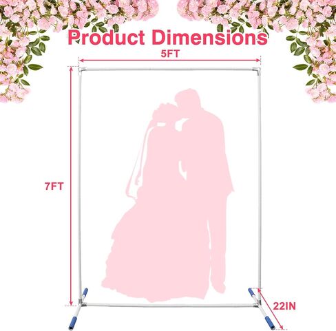Wedding Arch Backdrop Stand,7x5 FT Metal Arch Backdrop Stand for Ceremony Square Stainless Steel Arched Frame Decoration for Wedding,Birthday,Party,Anniversary,Baby Shower,Garden Decorations in Saudi Arabia