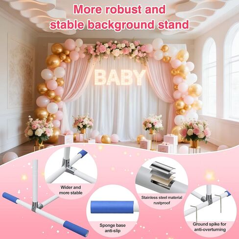 Wedding Arch Backdrop Stand,7x5 FT Metal Arch Backdrop Stand for Ceremony Square Stainless Steel Arched Frame Decoration for Wedding,Birthday,Party,Anniversary,Baby Shower,Garden Decorations in Saudi Arabia