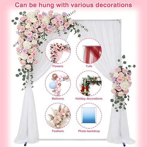 Wedding Arch Backdrop Stand,7x5 FT Metal Arch Backdrop Stand for Ceremony Square Stainless Steel Arched Frame Decoration for Wedding,Birthday,Party,Anniversary,Baby Shower,Garden Decorations in Saudi Arabia