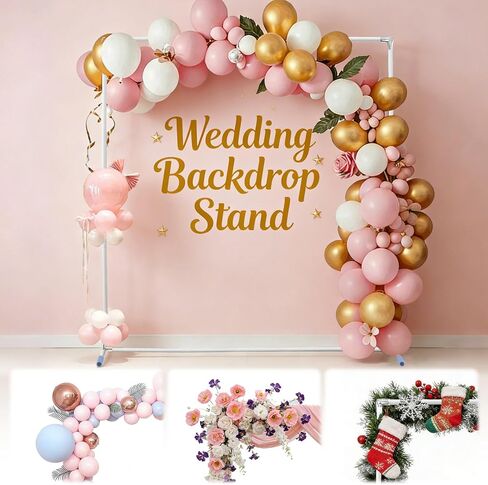Wedding Arch Backdrop Stand,7x5 FT Metal Arch Backdrop Stand for Ceremony Square Stainless Steel Arched Frame Decoration for Wedding,Birthday,Party,Anniversary,Baby Shower,Garden Decorations in Saudi Arabia