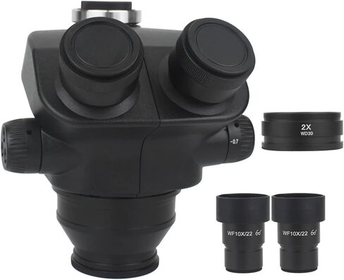 عالية سحابة 7X-45X 7X-50X مجهر ستيريو مجوهرات رئيس مجهر ثلاثي العينيات WF10X/22 مللي متر مجهر العدسة الملحقات (مع 2.0x) in Kuwait