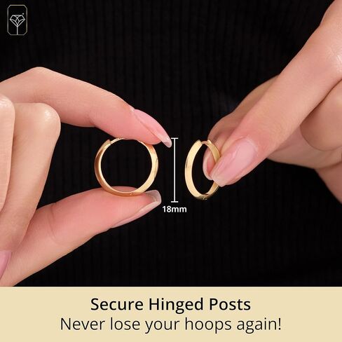 Solid 14K Yellow Gold Hoops Earrings for Women| Hypoallergenic Real Gold Earrings for Women | Anti Tarnish Solid Gold Earrings by MAX + STONE in Saudi Arabia