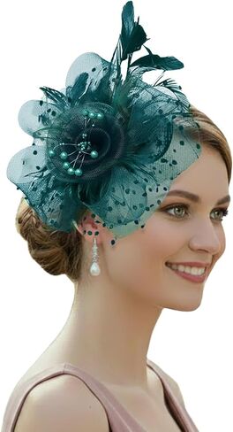 Fascinators Hats for Women Vintage Tea Party Hat Fancy Dress Headwear Feather Fascinator for Weddings Racing Events in Saudi Arabia