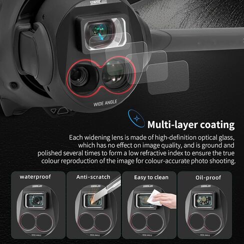 Wide Angle Conversion Lens for DJI Mavic 4 Pro - 110° FOV Metal Optical Adapter Multi-Coating (72° to 110° Expansion) in Saudi Arabia