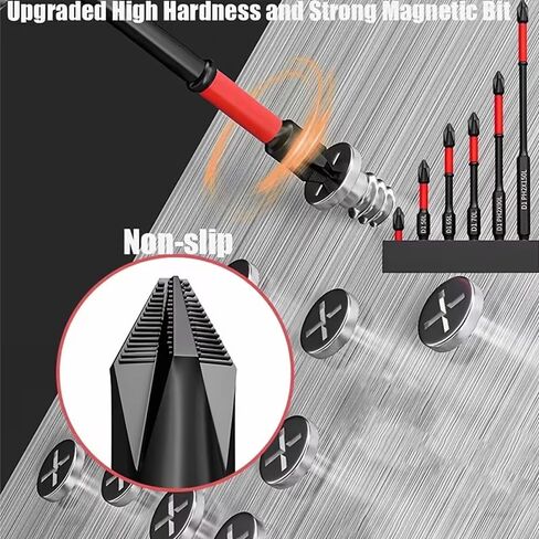 6-Piece Magnetic Screwdriver Bit Set, S2 Steel Phillips & Impact Bits for Electric and Manual Drivers, Non-Slip Grip in Saudi Arabia