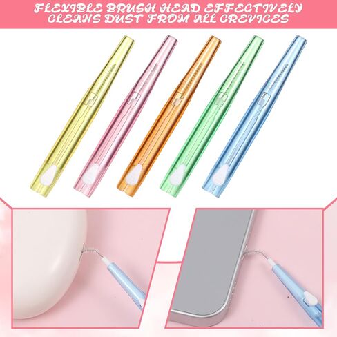 5 Colors Phone Speaker Cleaning Kit, 20 Pack Anti-Clogging Mini Nylon Cleaner Brushes, Multifunction Speaker Port Cleaner for 17 Pro Max Charging Port, Speaker, Earphone, Tablet, Camera, Keyboard in Saudi Arabia