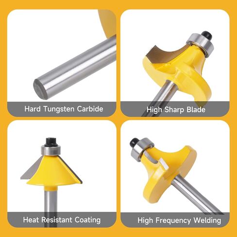 24-Piece Tungsten Carbide Tipped Router Bit Set, 1/4 Shank, Visible Wooden Storage Case with Size Index, for Woodworking Beginners & Professionals in Saudi Arabia
