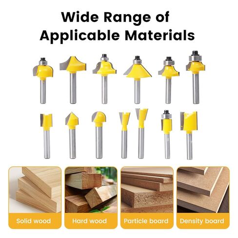 24-Piece Tungsten Carbide Tipped Router Bit Set, 1/4 Shank, Visible Wooden Storage Case with Size Index, for Woodworking Beginners & Professionals in Saudi Arabia