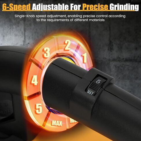 4-Head Concrete Floor Grinder Set, 3800W Concrete Grinder with 6-Speed Control, 6000 RPM Ergonomic Handle & Dust Collection Cover - Ideal for Grinding Concrete, Cement, Marble Floors & Surfaces in Kuwait