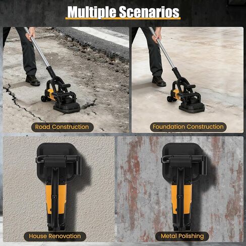 4-Head Concrete Floor Grinder Set, 3800W Concrete Grinder with 6-Speed Control, 6000 RPM Ergonomic Handle & Dust Collection Cover - Ideal for Grinding Concrete, Cement, Marble Floors & Surfaces in Kuwait