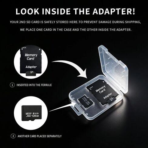 عبوتان من بطاقات الذاكرة MicroSDXC بسعة 128 جيجابايت مع محول SD وقارئ USB، وسرعة قياسية U3 V30، وبطاقات TF عالية التحمل لكاميرا Dash Cam وكاميرا الأمان، وجاهزة بدقة 4K in Kuwait