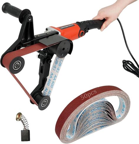 Pipe Tube Polisher Sander, 6-Speed Tube Polisher, 110V 800W Pipe Belt Sander with 50 Pcs Sanding Belts, for Finishing, Polishing, Rust Removal in Saudi Arabia