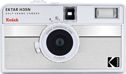كاميرا Kodak Ektar H35N بفيلم نصف إطار (فضي مخطط) مع فيلم Eastman Kodak Premium Gold + حامل ثلاثي القوائم على الطاولة + بطاريات + قطعة قماش للتنظيف من الألياف الدقيقة in Saudi Arabia