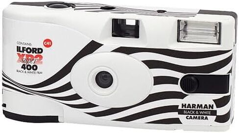 XP2 35mm ISO-400 B&W One-Time Single-Use Disposable Camera with Flash - 27 Exposures with Microfiber Cleaning Cloth in Saudi Arabia