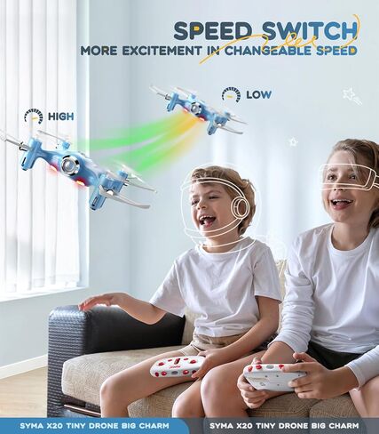 طائرة بدون طيار SYMA للأطفال، طائرة رباعية المروحية RC سهلة الجيب مع تثبيت الارتفاع، تقلبات ثلاثية الأبعاد، أوضاع تبديل السرعة، وضع مقطوعة الرأس، هدية طائرة هليكوبتر لحماية الأولاد والبنات باللون الأزرق الفاتح in Kuwait