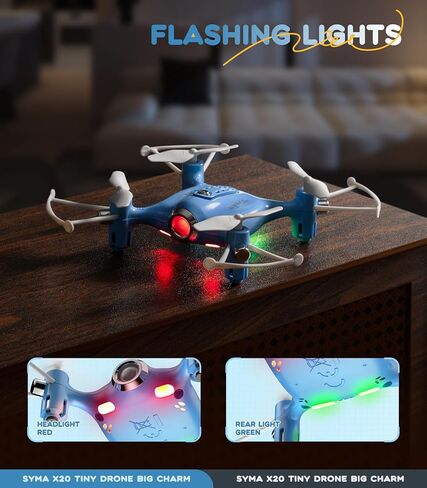 طائرة بدون طيار SYMA للأطفال، طائرة رباعية المروحية RC سهلة الجيب مع تثبيت الارتفاع، تقلبات ثلاثية الأبعاد، أوضاع تبديل السرعة، وضع مقطوعة الرأس، هدية طائرة هليكوبتر لحماية الأولاد والبنات باللون الأزرق الفاتح in Kuwait