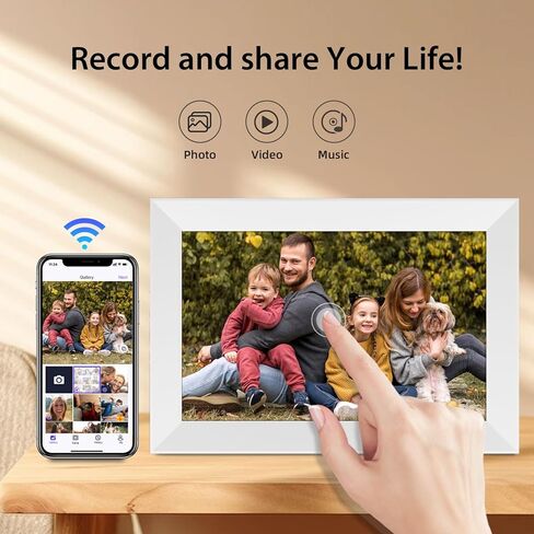 8" WiFi Digital Photo Frame (White) – HD IPS Touchscreen, Instant Remote App Photo & Video Sharing, 16GB Storage, No Subscription Fees, Auto-Rotation, White in Saudi Arabia