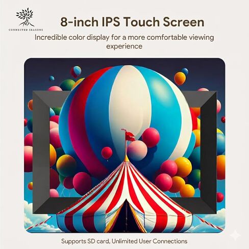8" WiFi Digital Photo Frame (White) – HD IPS Touchscreen, Instant Remote App Photo & Video Sharing, 16GB Storage, No Subscription Fees, Auto-Rotation, White in Saudi Arabia