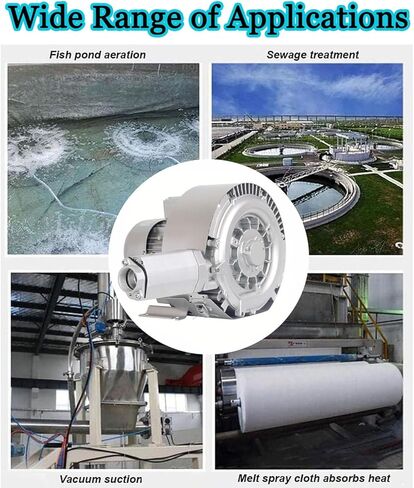 High-Pressure Vortex Air Blower Fan for Aquaculture, 380V Regenerative Blower Pump, 1300W Industrial Vacuum Pump, Three Phase, Efficient Commercial Air Blower in Saudi Arabia