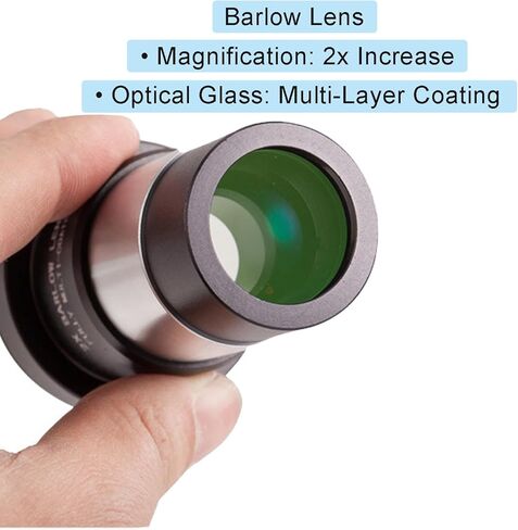 2X Barlow Lens 1.25 Inch Metal Multi-Coated Telescope Accessory with M42 Thread for Telescope Eyepiece and Camera Connection in Saudi Arabia