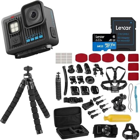 كاميرا GoPro LIT Hero، خفيفة الوزن، ومدمجة، مقاومة للماء مع ضوء مدمج، حزمة مع مجموعة Froggi Extreme Sport المكونة من 47 قطعة، وبطاقة SD سعة 64 جيجابايت in Saudi Arabia