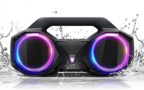Bluetooth Speaker 80W(Peak)Loud with Bass, 20H Playtime, IPX7 Waterproof, RGB Lights, TWS, Large Portable Wireless Speakers for Outdoor, Home, Party, Pool, Beach, Tailgating, Gym, Work, Gifts (Black) in Saudi Arabia