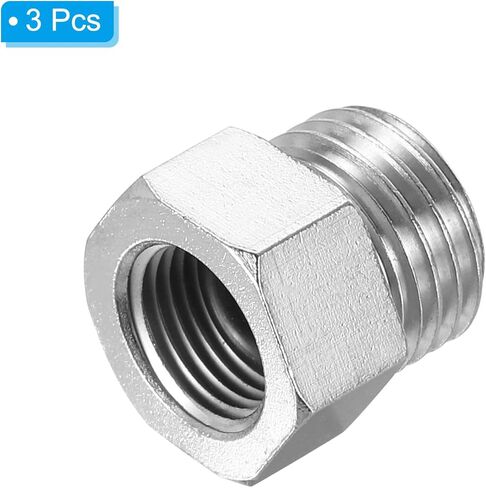 محول خرطوم فرشاة الهواء من باتيكل 1/8 إلى 1/4، 3 قطع 1/8 بوصة BSP أنثى إلى 1/4 بوصة BSP ذكر محول تحويل مناسب للحلمة موصل معدني لضواغط الهواء in Kuwait