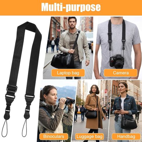 Thinp Adjustable Shoulder Strap, Nylon Camera Strap Tablet Straps with Quick Release Buckles Comfortable Neck Lanyard for Camera, Tablet, Laptop, Binocular, Luggage Bag (Black) in Saudi Arabia