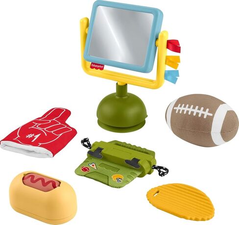 Fisher-Price Baby Toys Mini Me Moments مجموعة Tailgater صغيرة ، 6 أنشطة حسية ذات طابع رياضي للحديدين حديثي الولادة الذين تتراوح أعمارهم بين 3 أشهر in Saudi Arabia