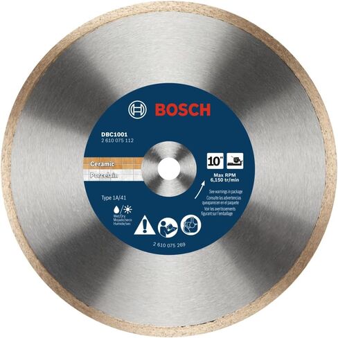 BOSCH DBC1001 10 بوصة. عجلة ماسية ذات حافة مستمرة | قطع دقيقة، لمسة نهائية ناعمة | بلاط سيراميك، أردواز، بورسلين، رخام | منشار البلاط in Kuwait