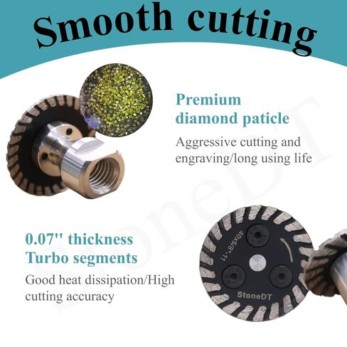 Diamond Mini Saw Blade for Concrete Marble Granite Stone Carving, Engraving Cutting Disc with RemovabIe 5/8’’-11 FIange, 30/40/50mm, 3PCS in Kuwait
