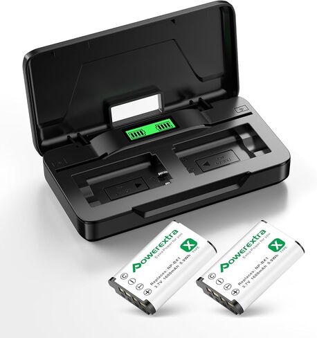 عبوتان بطارية NP-BX1 بقدرة 1600 مللي أمبير في الساعة وشاحن LCD (2CH) لسوني ZV1 ZV-1 II Cybershot RX100 RX100II RX100M II HDR-AS15 HDR-AS30، سعة كبيرة للنسخ الاحتياطي in Saudi Arabia
