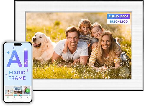 إطار صور رقمي - إطار سحري بتقنية الذكاء الاصطناعي عالي الدقة مقاس 10.1 بوصة، وإطار صور رقمي بشاشة تعمل باللمس مع سهولة الإعداد، وتخزين سحابي غير محدود، وهدايا للآباء والأجداد in Kuwait