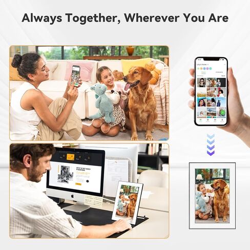 إطار صور رقمي - إطار سحري بتقنية الذكاء الاصطناعي عالي الدقة مقاس 10.1 بوصة، وإطار صور رقمي بشاشة تعمل باللمس مع سهولة الإعداد، وتخزين سحابي غير محدود، وهدايا للآباء والأجداد in Kuwait