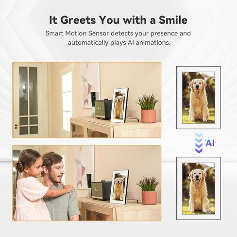 إطار صور رقمي - إطار سحري بتقنية الذكاء الاصطناعي عالي الدقة مقاس 10.1 بوصة، وإطار صور رقمي بشاشة تعمل باللمس مع سهولة الإعداد، وتخزين سحابي غير محدود، وهدايا للآباء والأجداد in Kuwait